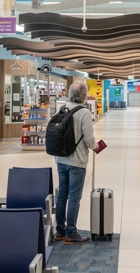 Traveler ready for departure with approved Curaçao travel documents